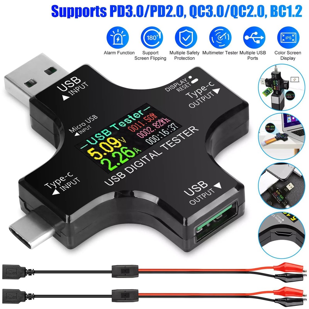 New USB Power Meter USB Power Meter Tester Accepts Maximum Current: 5.1A