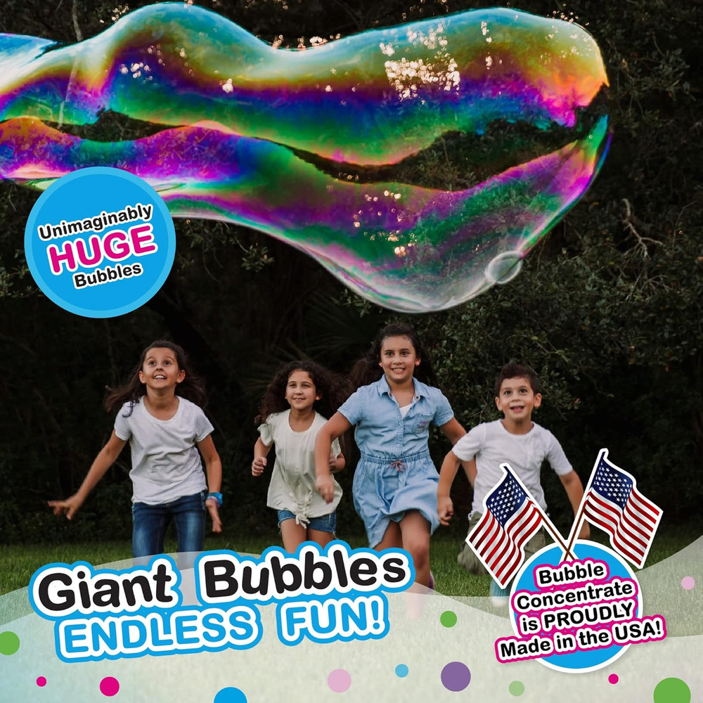 Big Bubbles Refill - Concentrated Giant Bubble Solution Makes 4 Gallons | 5 Pouc