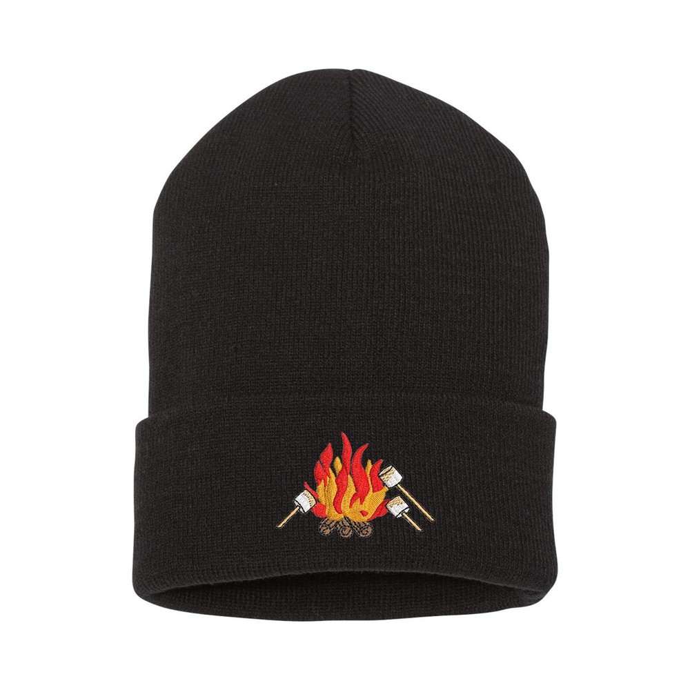 S'more smores smore campfire embroidered beanie hat, camping hat, camper hat