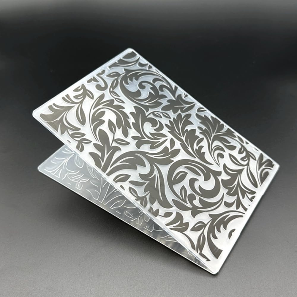 3D Plastic Embossing Folder Template Vintage Style Floral Leaves Texture A6 Size
