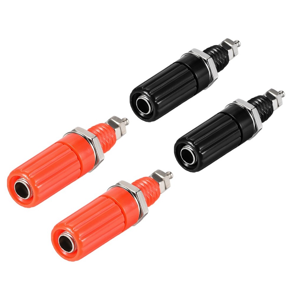 2 Pairs Binding Post M8 Thread Amplifier Connector Banana Plug Jack Socket