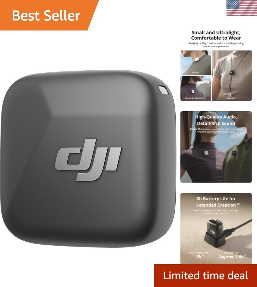 Mic Mini Transmitter Infinity Black, Ultralight, Wireless Lavalier Microphone...