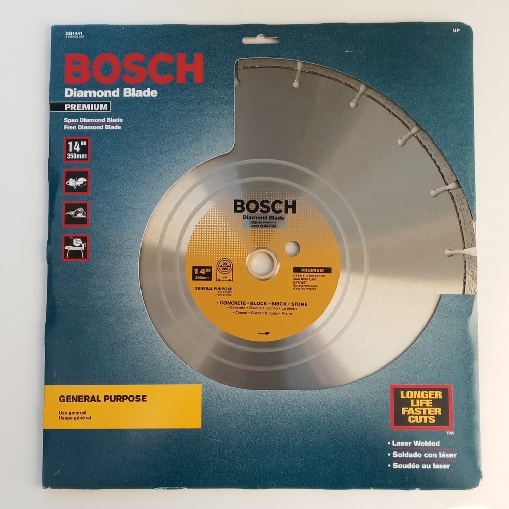 BOSCH Premium Diamond Saw Blade, 14" Segmented, General Purpose Masonry DB1441