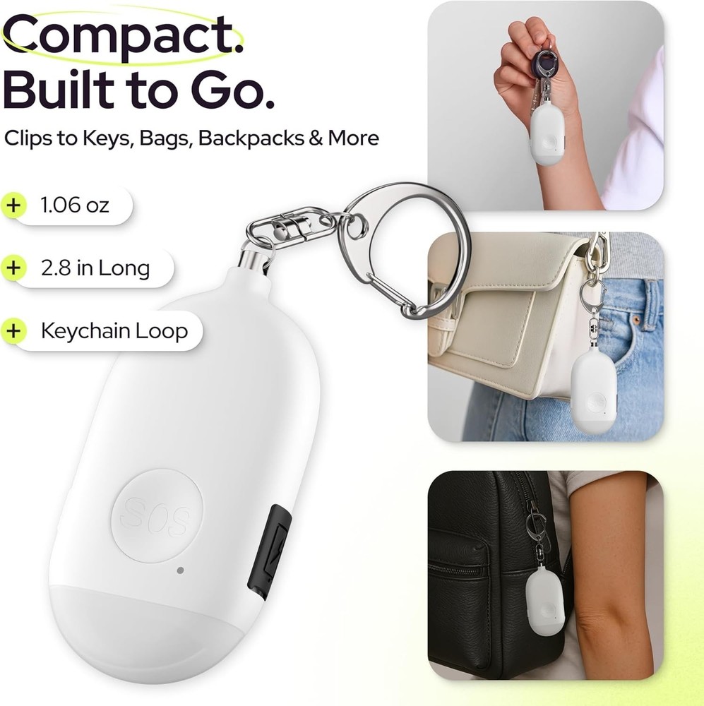 TSA-Approved Rechargeable Safety Alarm Keychain - With Panic Button & Light