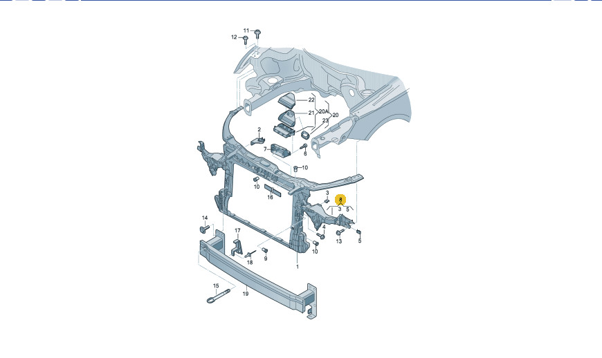 NEW Left Headlight Support Bracket For Audi A1 2015-2018 8XA805607