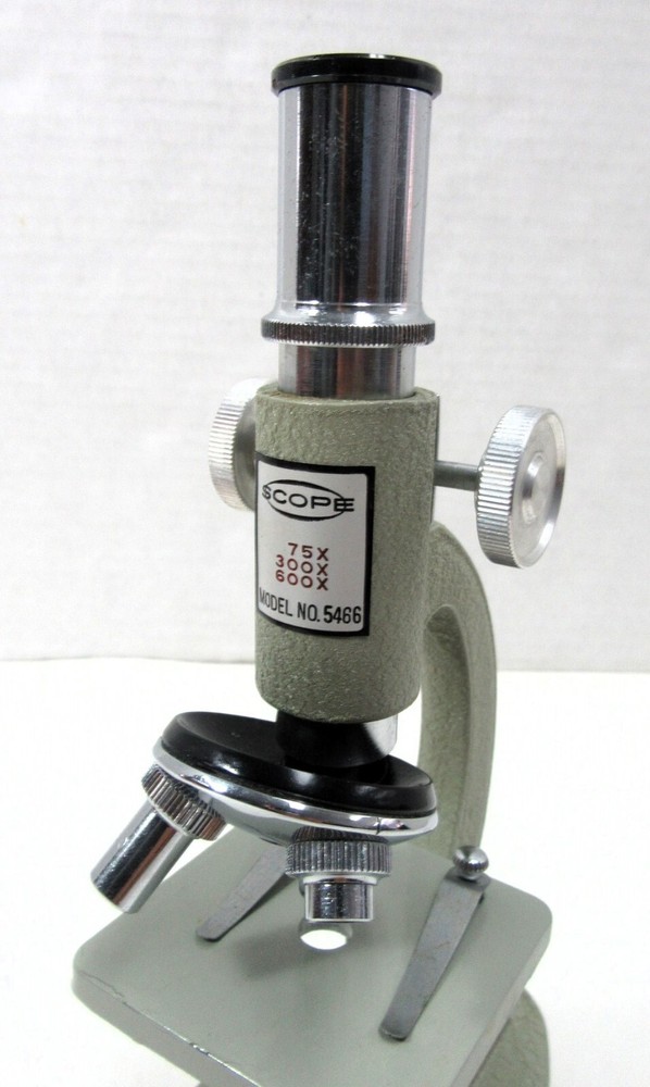 VINTAGE SCOPE INSTRUMENTS MICROSCOPE MODEL #5466 W/ BOX, MANUAL, & ACCESSORIES