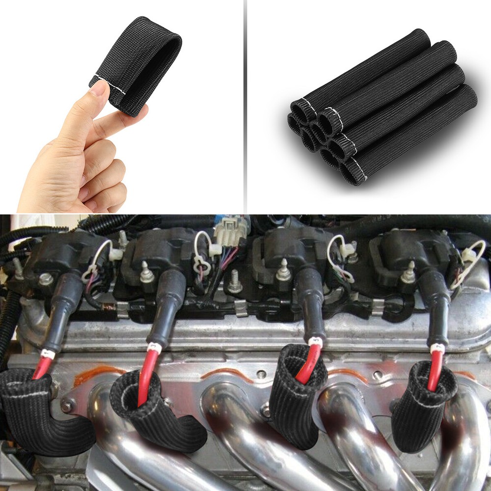 Spark Plug Header Boots 2500° Spark Plug Heat Shield Sleeve Wire Cover Wrap