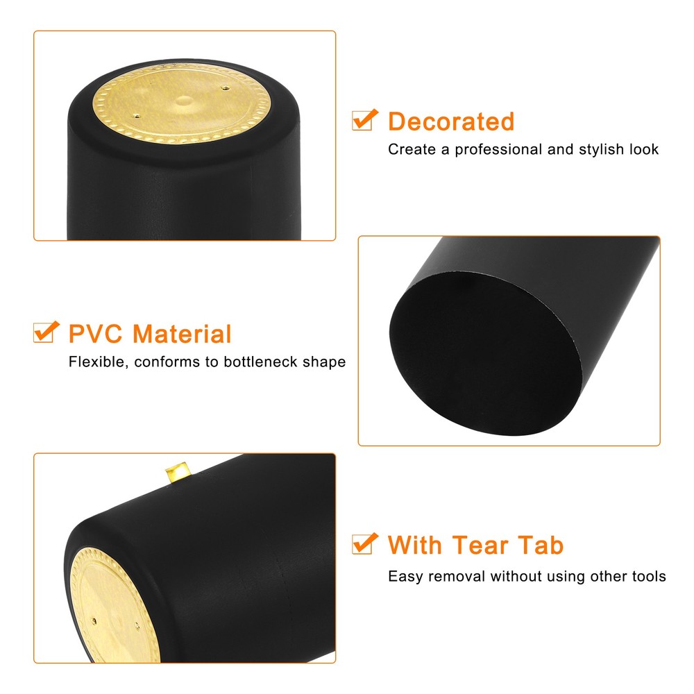 100Pack Heat Shrink with Tear Tab Wine Shrink Cap 30x60mm