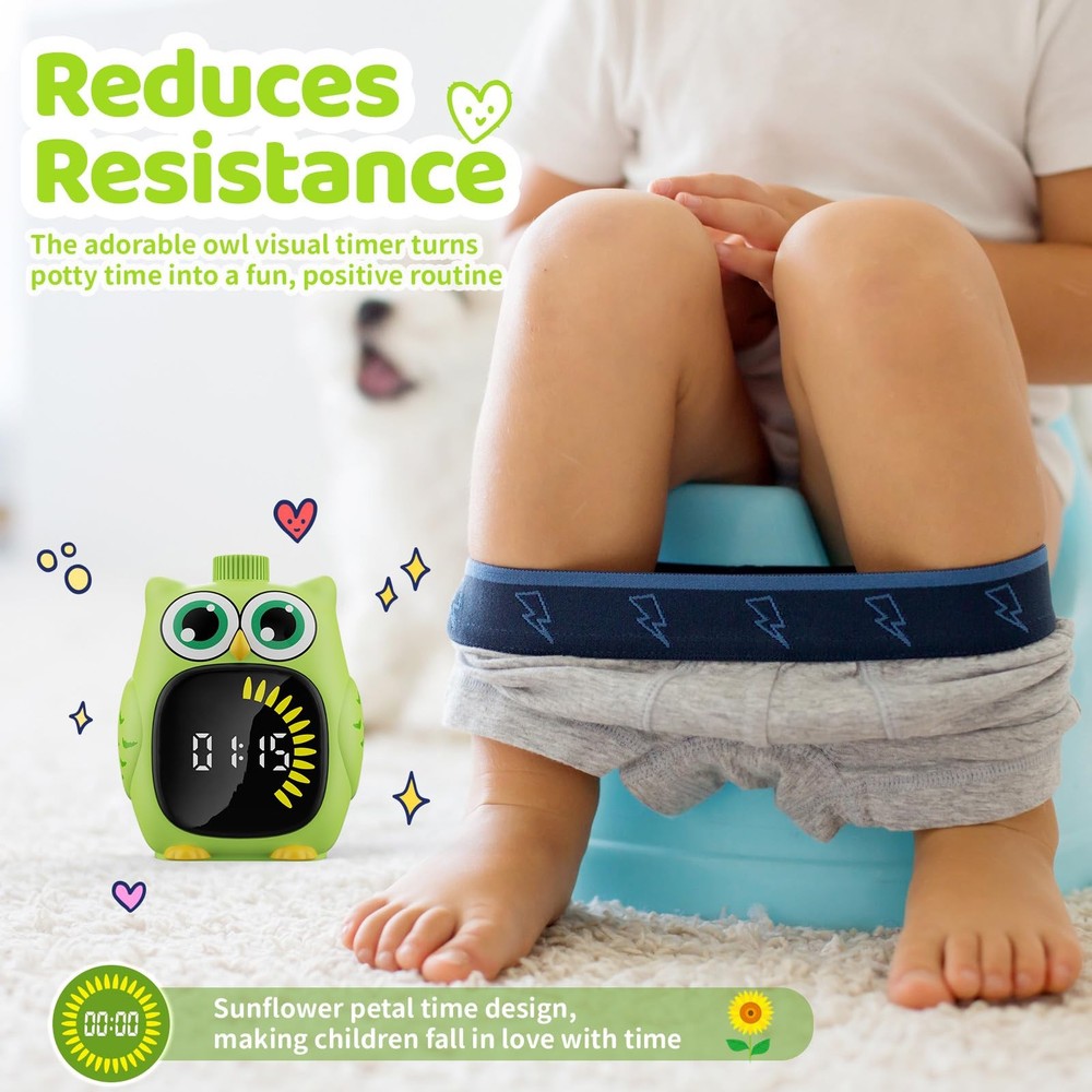 Owl Visual Timer for Kids 99 Min Visual Countdown Time for Classroom Home Kid...