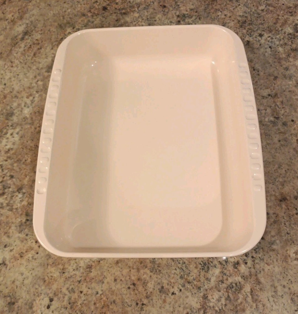 VTG Tupperware Microwave 3 Qt Rectangle Pan Almond Tupperwave 2340 MINT