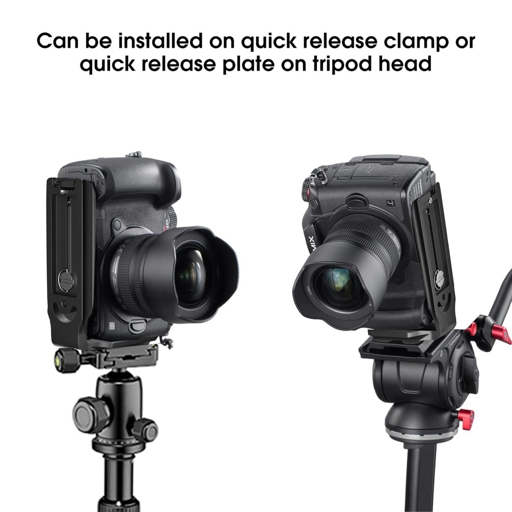 DSLR Camera L Bracket Vertical Horizontal Switching Tripod Quick Black