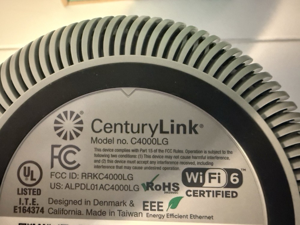 New Open Box Century Link C4000LG Modem Router White