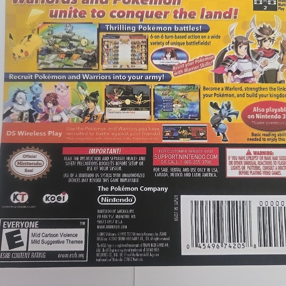 Replacement Case For Pokemon Conquest Version Nintendo DS