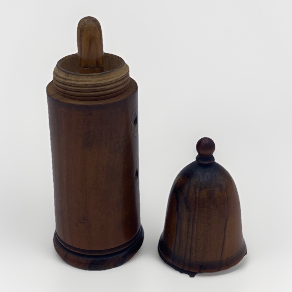 Vintage French Sewing Treen Needle And Thread Holder Missing Thimble