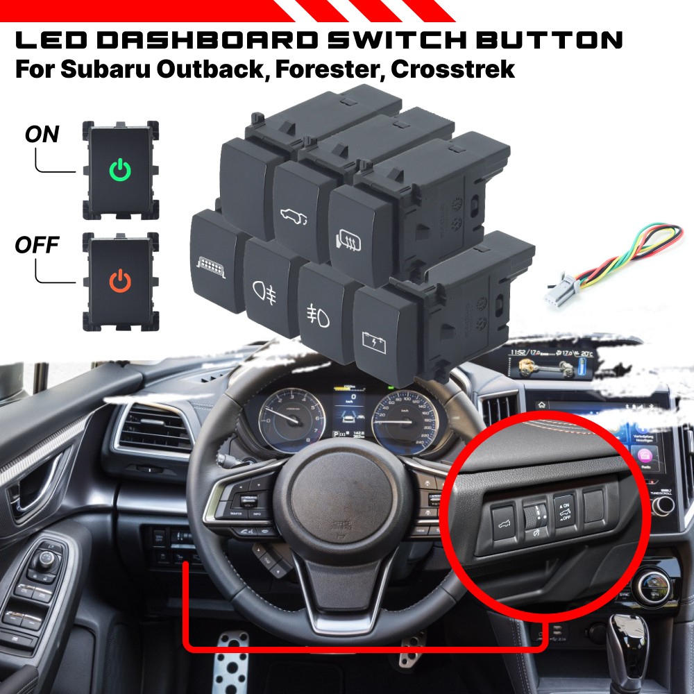 LED Blank Light Bar Dashboard Control Switch Button For Subaru Impreza 2016-2025