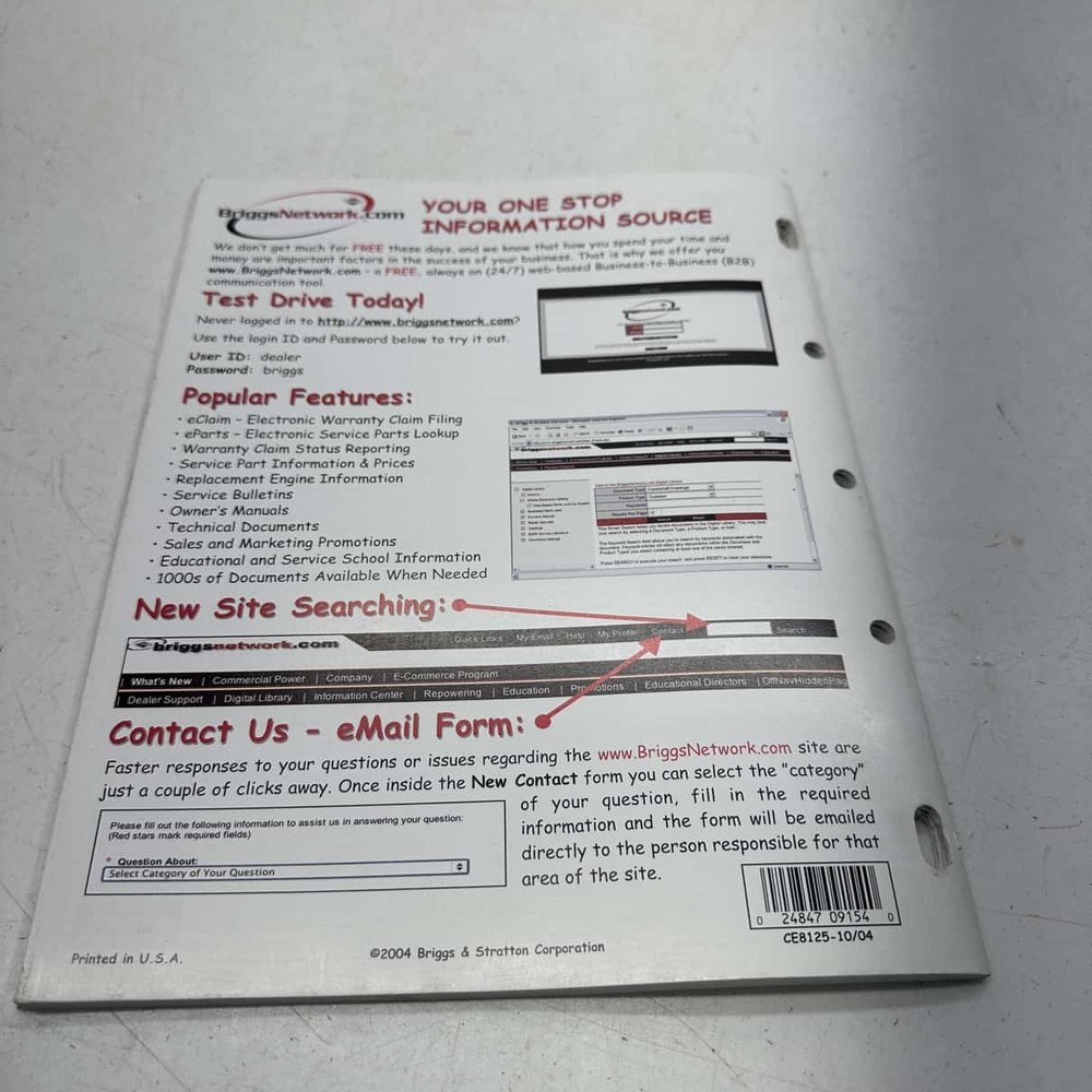 2005 Technical Update Manual - 0 Briggs&Stratton V-Twin