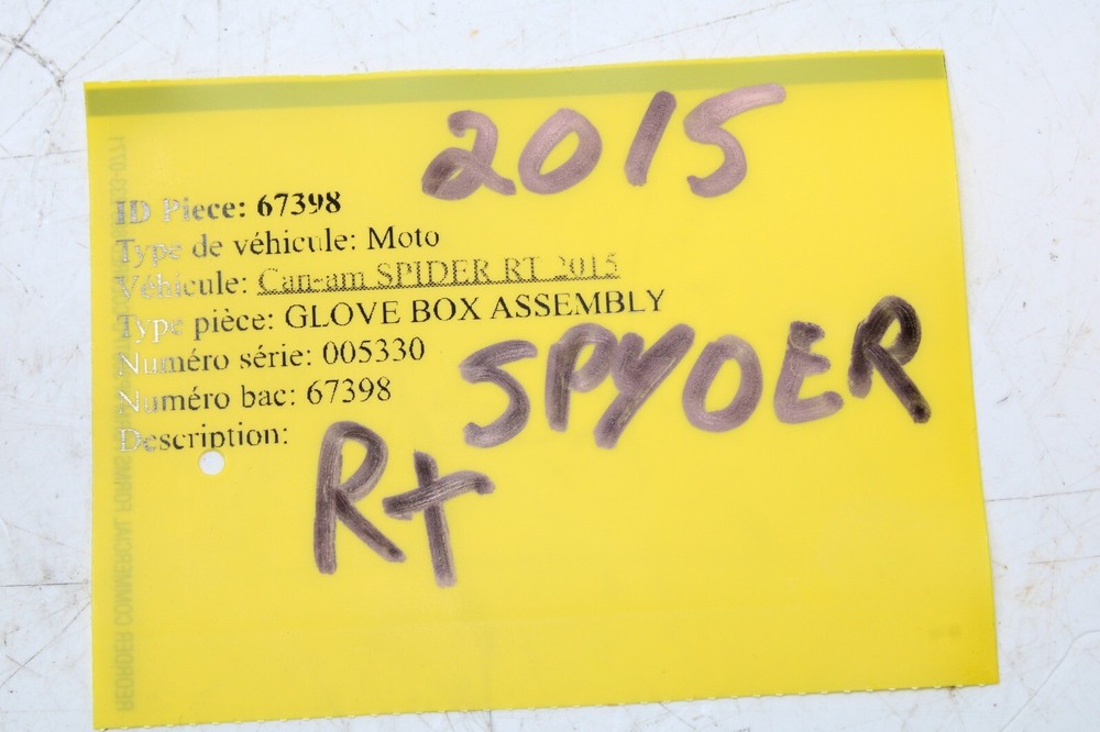 2015 CAN-AM SPYDER RT SE6 OEM GLOVE BOX ASSEMBLY 705006973