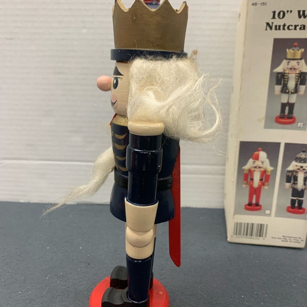 Wood Nutcracker Blue Solider Figure Christmas