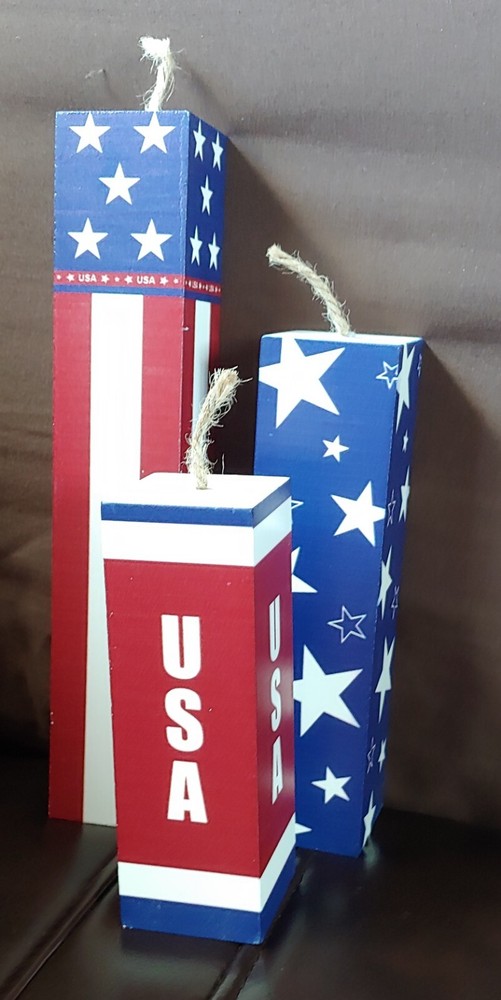 3 Piece Wooden Firecracker Set