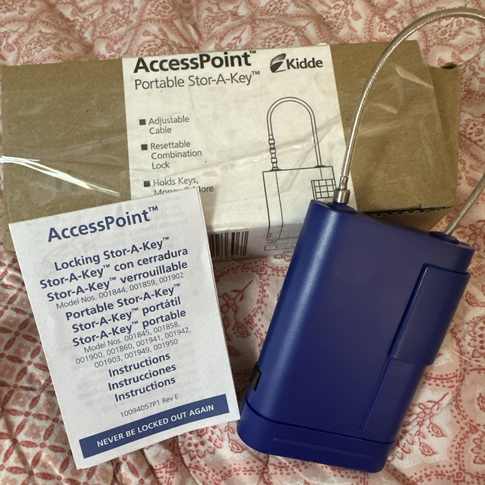 Compact Portable Mini Safe Lock Box for Keys Portable with Adjustable Cable Blue