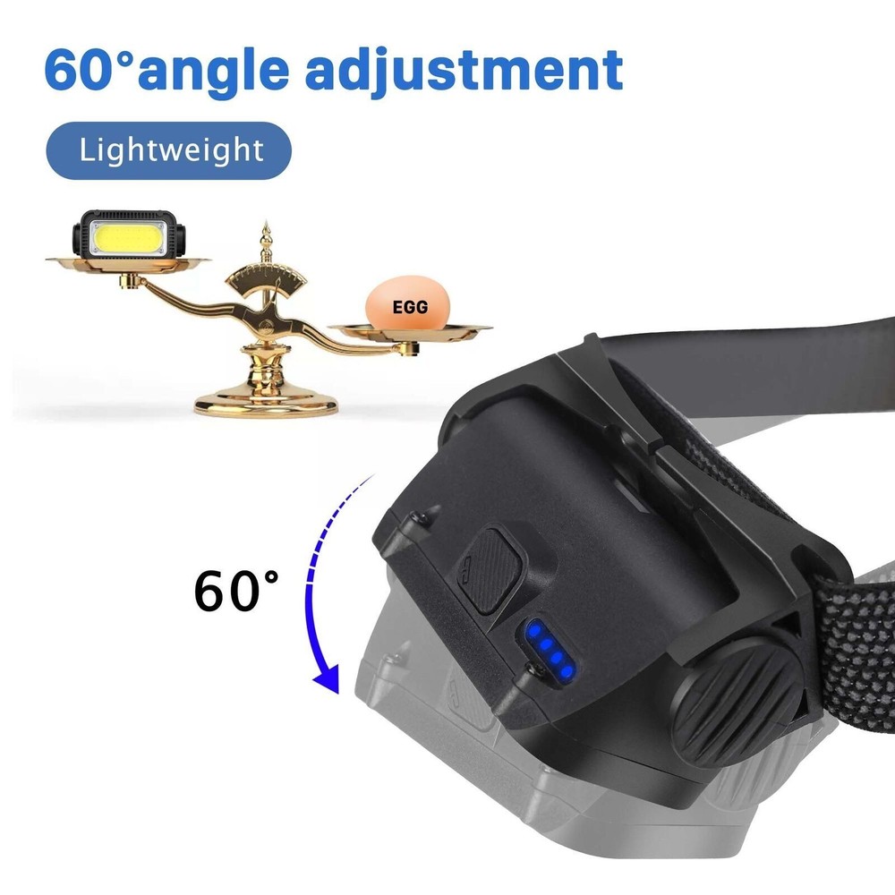 USB Rechargeable LED Headlamp Headlight Lamp Torch Flashlight W/ Charging Cable