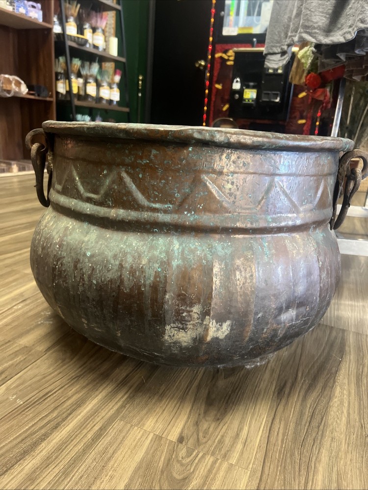 Copper Cauldron Firewood Holder XL