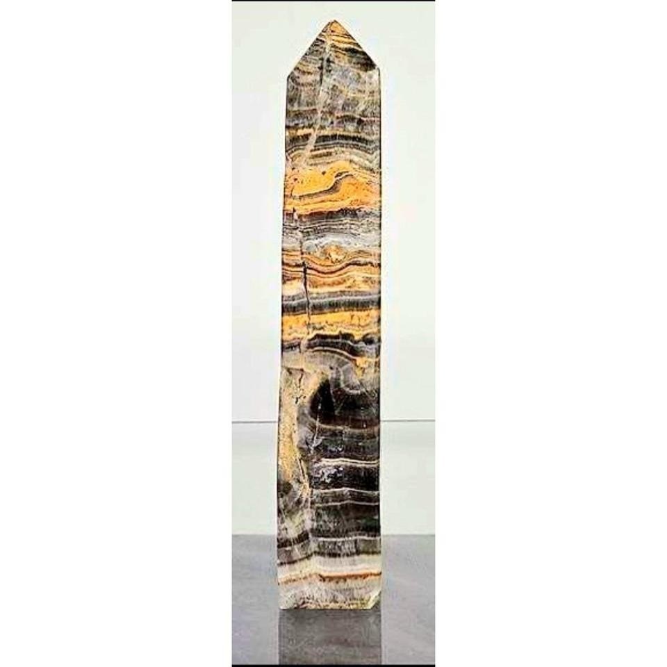 HUGE 7.5" Bumble Bee Jasper Obelisk/Tower