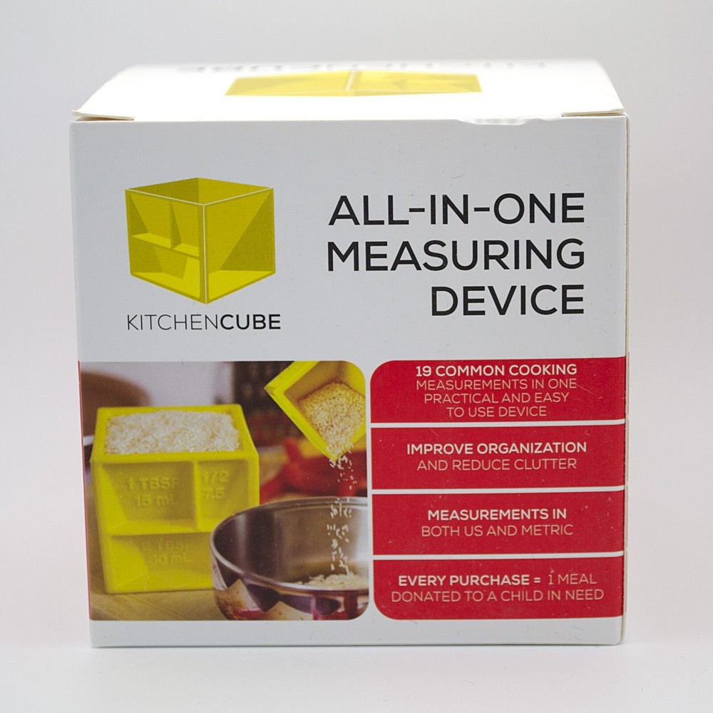 All-in-One Measuring Cube | 30+ Sizes | Kitchen | Baking | Great Gift | Yellow