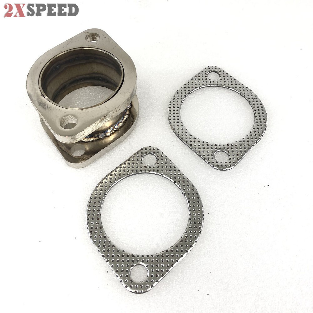 2-Bolt Exhaust Flange Conversion Adapter 3" to 3" Straight with 2 gaskets