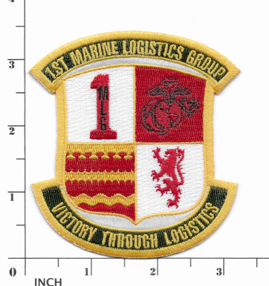 USMC 1st MLG color PATCH w/scrolls ! Marines support! 1st Marine Logistics Group