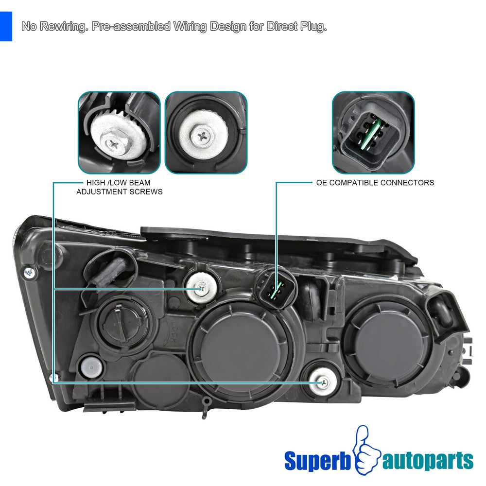 For 2006-2008 Hyundai Sonata Headlights Left+Right Pair Replacement