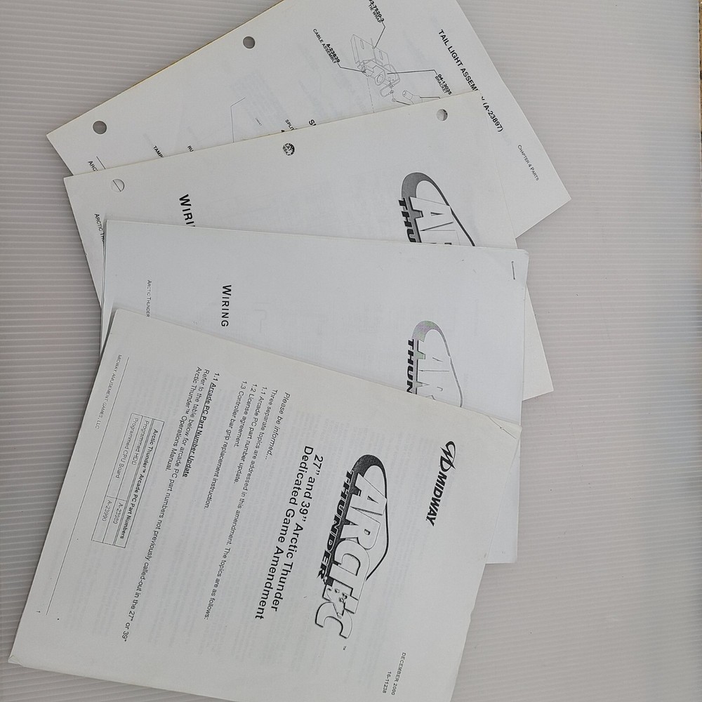 Arctic Thunder arcade owner's manual