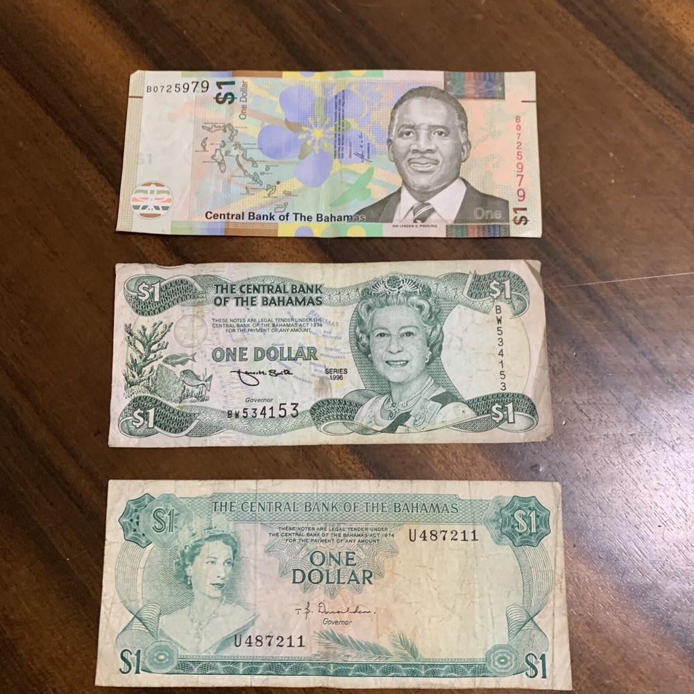 Bahamas $1  Banknote - Lot 3 Pcs