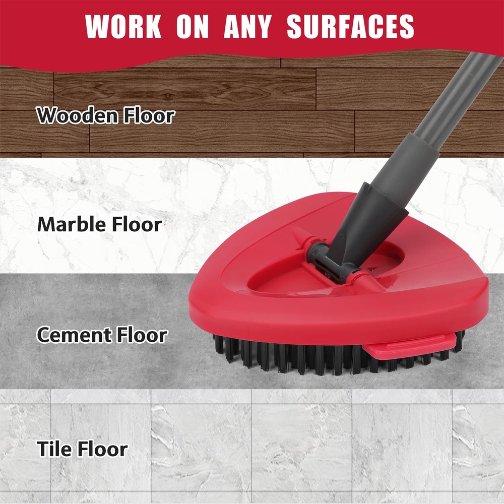 Hard Bristle Spin Mop Heads, Compatible, 2 Pack, Red