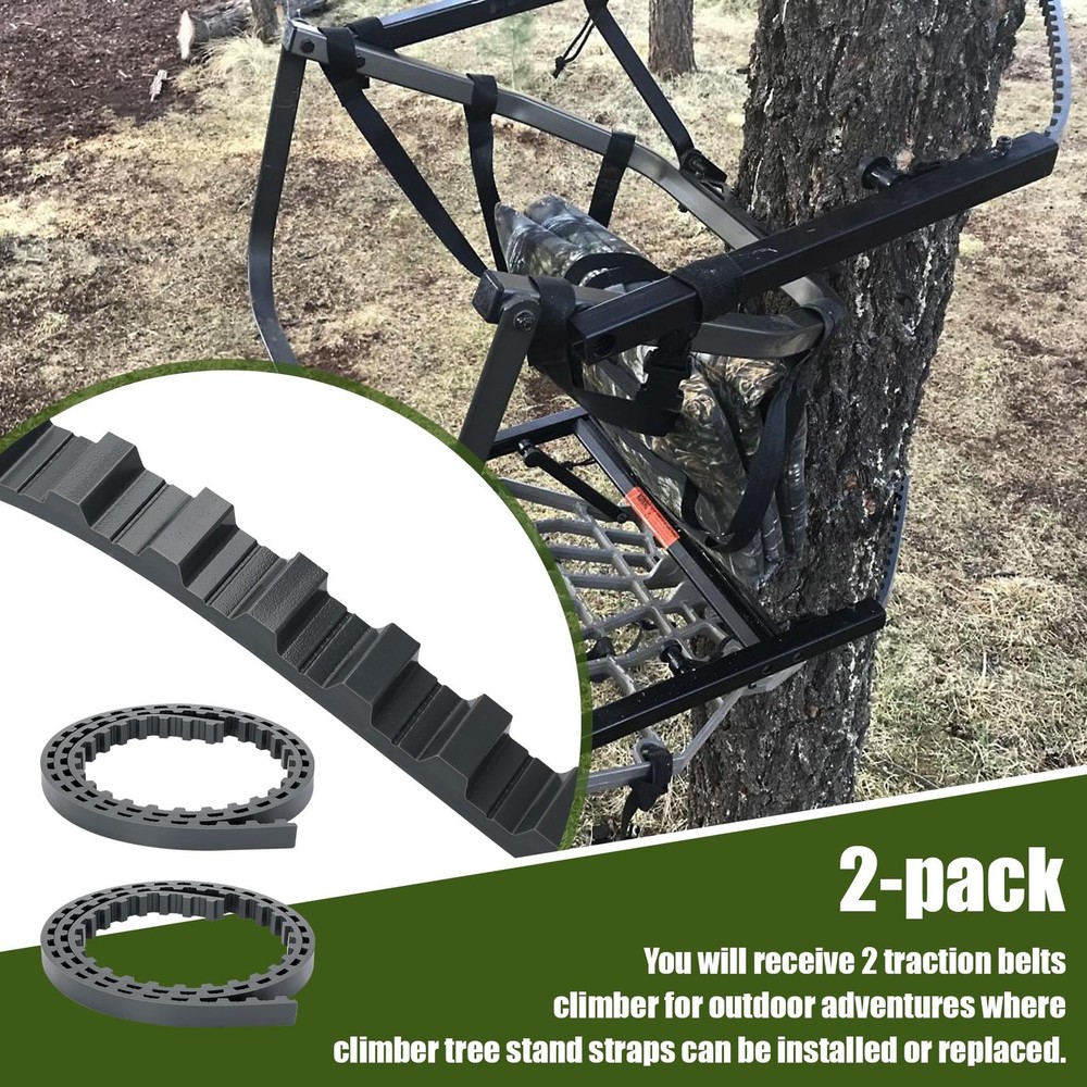 2PCS Traction Belts Climber Tree Stand Straps compatible with Lone 61", ‎grey