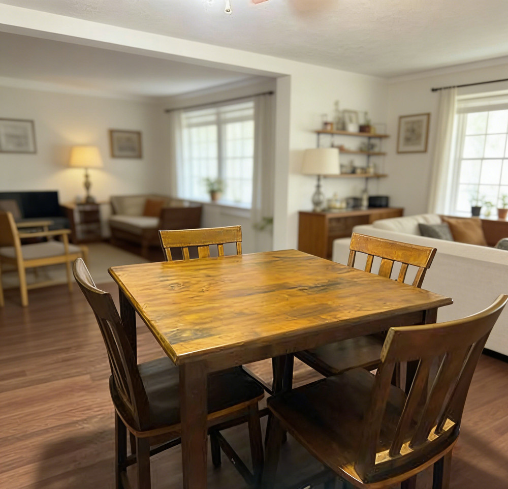NEW 5 Piece Counter Height Dining Set, Solid Wood Cherry Kitchen Table 4 Chairs