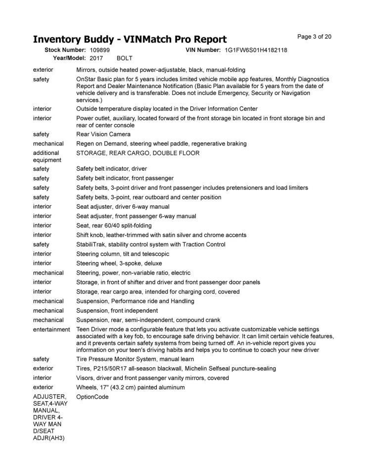 Dash Panel Without Pre-crash System Fits 17-21 BOLT 10295643