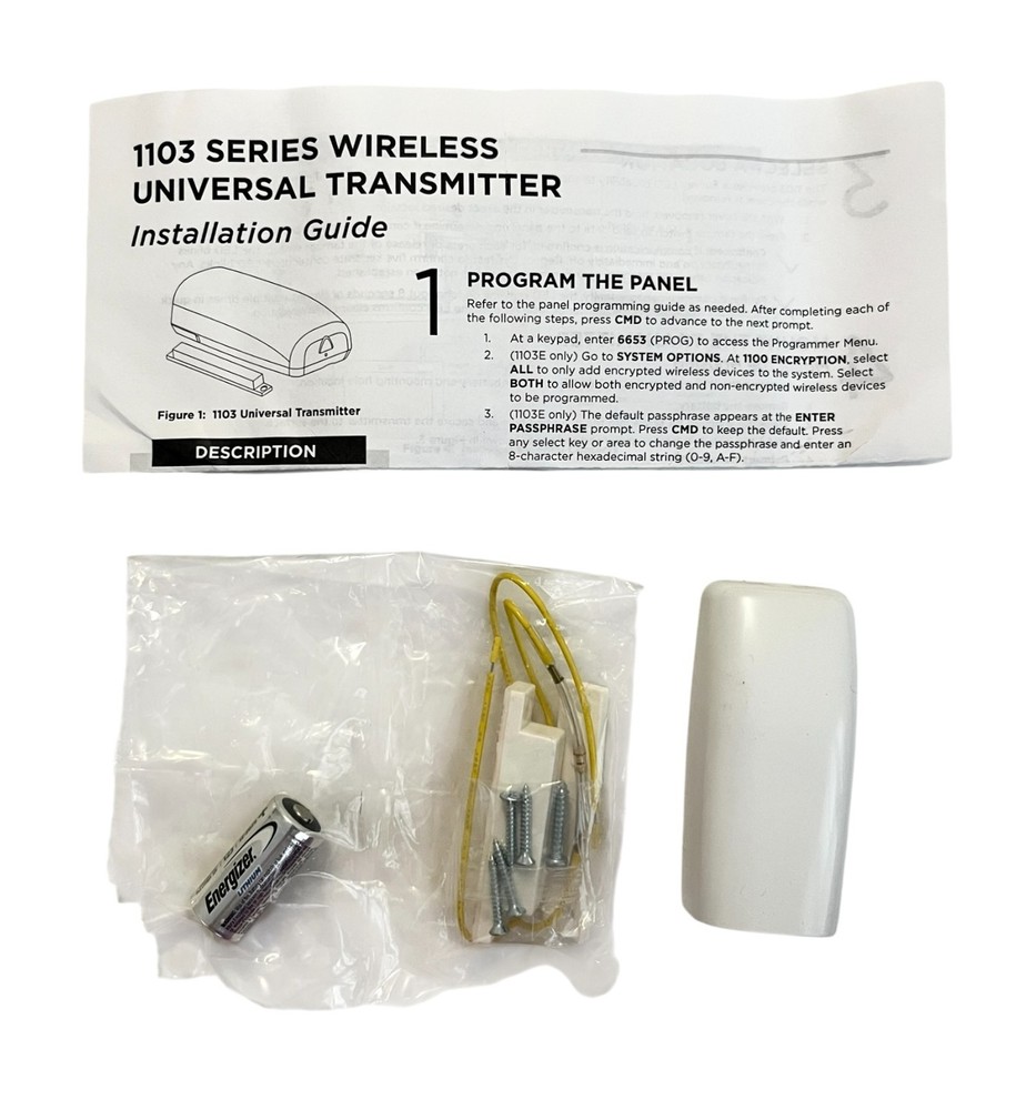 DMP 1103E-W Wireless Transmitter EXT CNT White CR123A
