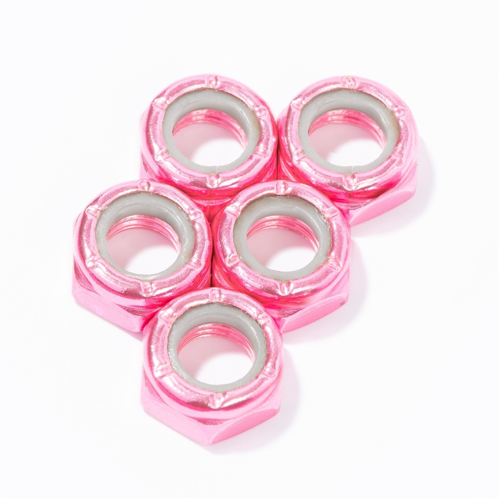 Custom Axle Nuts Hardware (5) Skateboard / Long Board / Penny - BUBBLEGUM