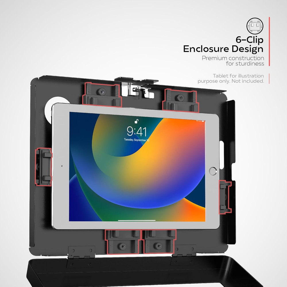 Anti-Theft Locking Wall Mount for iPad & Tablets - Black