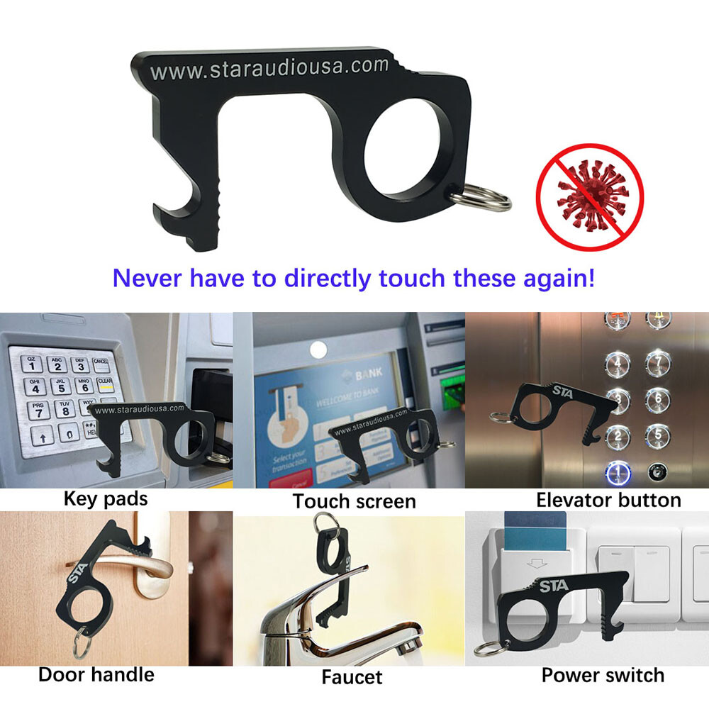 8PCS Portable Touchless Ease To Clean Handheld Keychain Contactless Keychain