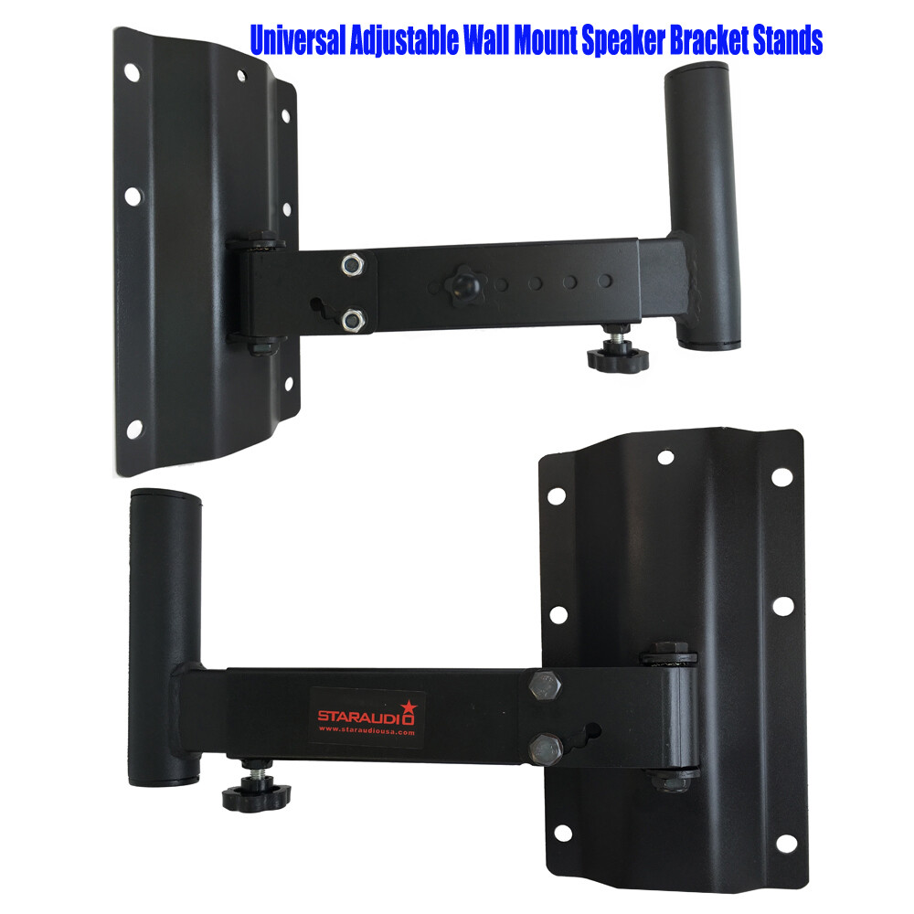 Universal Wall Speaker Stands  Angle Tilt Rotation Adjustment Mount Stand 2-Pack