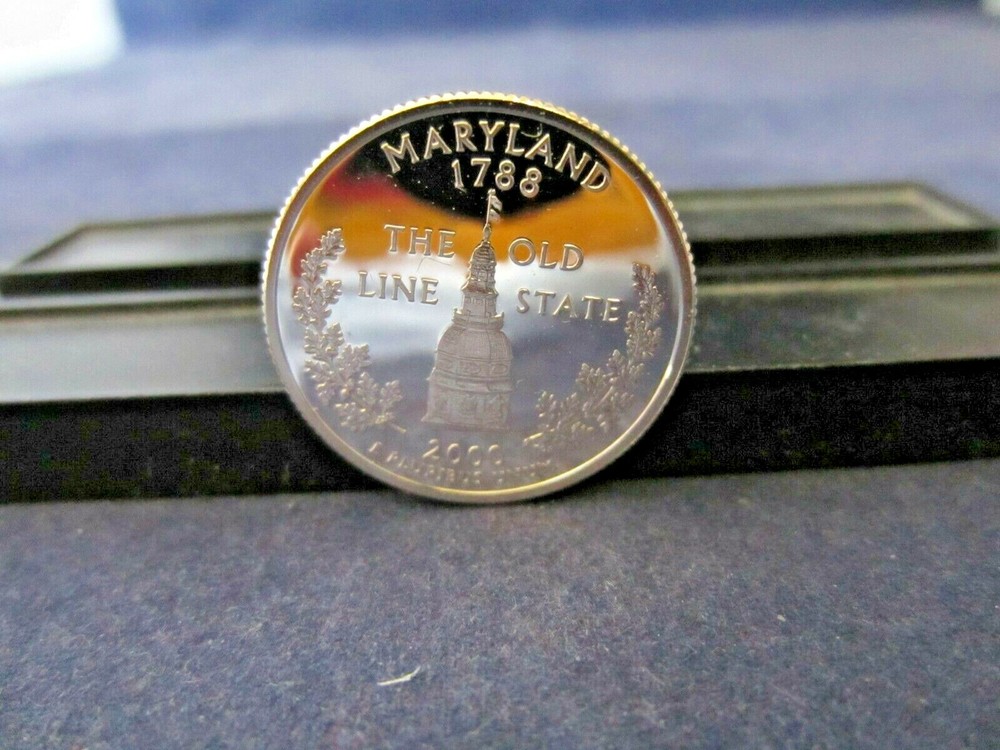 2000-S SILVER Quarter MARYLAND Deep Cameo Mirror Proof Upper Grading Range ARB