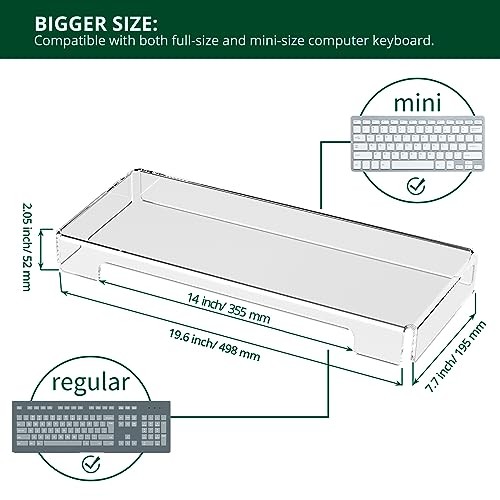 Acrylic Computer Keyboard Cover, Mechanical Keyboard Dust Cover PC 2 Pack Clear