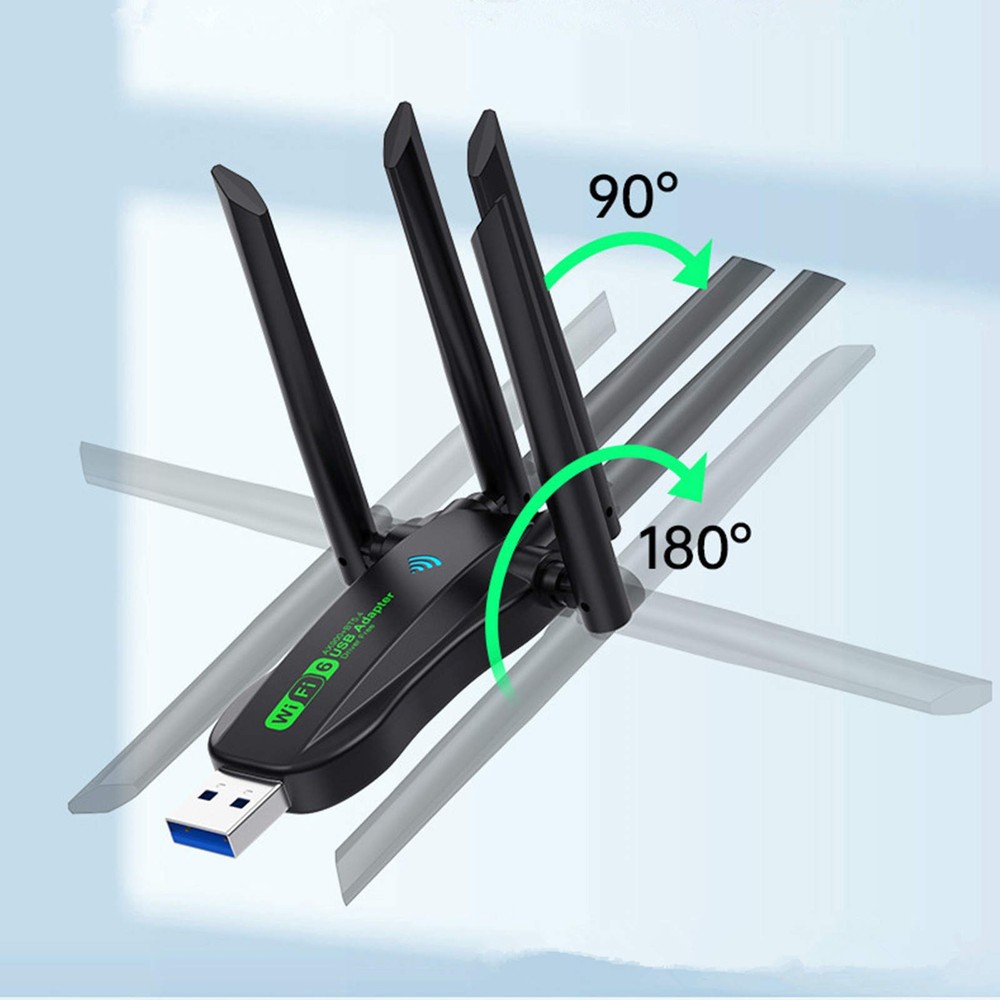 For Computer Wireless WiFi 6 Adapter Bluetooth 5.4 USB Dongle Dual Band Antenna