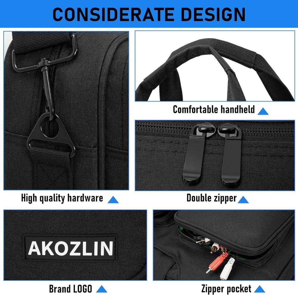 Compact Water-Resistant DJ Controller Carry Case with Pockets for Accessories