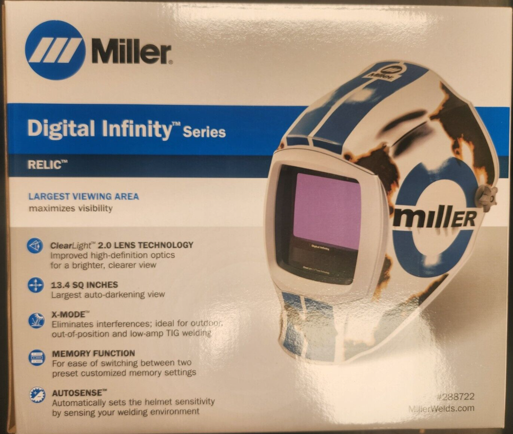 MILLER 288722 DIGITAL INFINITY WELDING HELMET CLEARLIGHT 2.0-RELIC