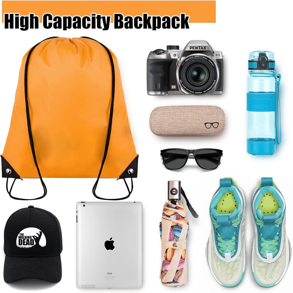 Drawstring Backpack Bulk 100Pcs Cinch Bag, Polyester Bags 20 Color