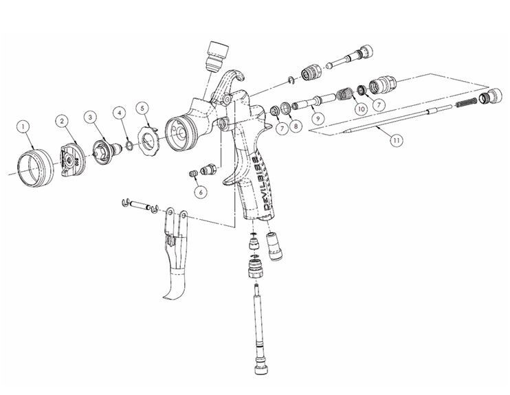 DeVilbiss - FLG5 1.8mm Setup Gravity Feed Spraygun and Cup