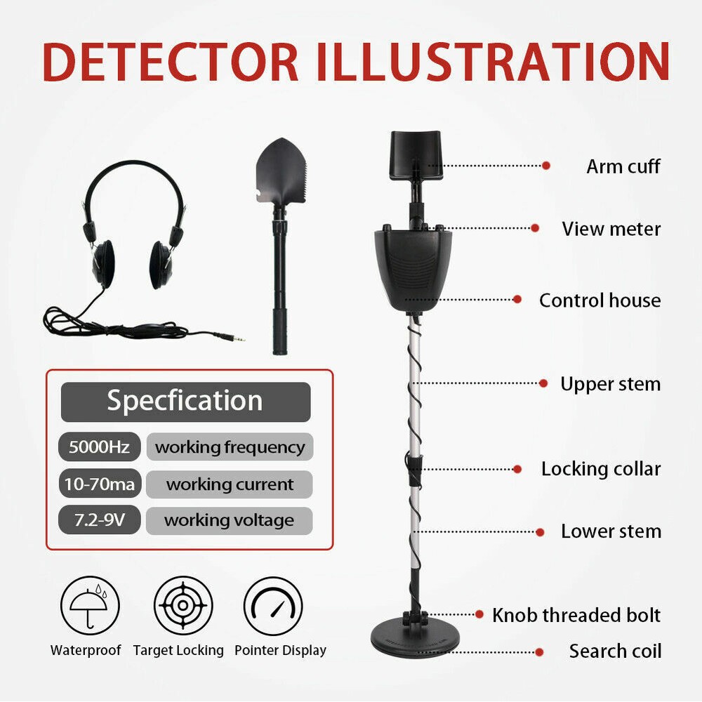 Underground Metal Detector Gold Metel Digger Deep Sensitive Waterproof Coil